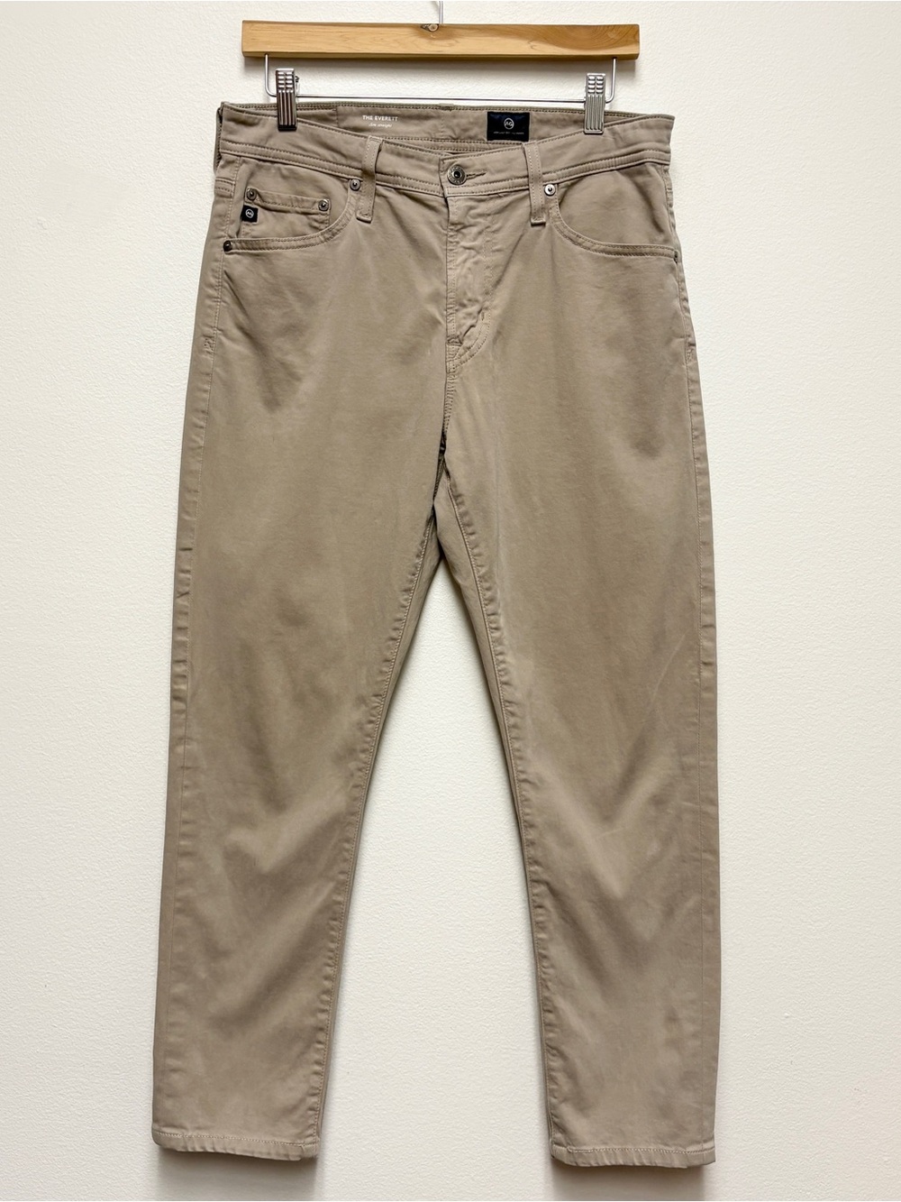 AG Adriano Goldschmied Pants Mens 31x27 Beige The Everett Slim Straight Chino